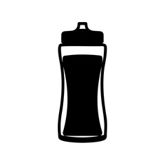Minimalist black and white water bottle icon for sports and fitness activities
