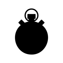 Black and White Silhouette of Classic Mechanical Stopwatch for Accurate Timing