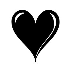 Bold and Iconic Black Heart Design on a Clean White Background