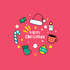 Cute christmas character stickers collection for holiday season 