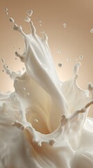 Obraz premium Milk Splash Liquid Texture Close-Up