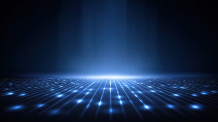 Abstract futuristic background with glowing lights and radiant beams illuminating dark space in a mesmerizing pattern for design and digital concepts