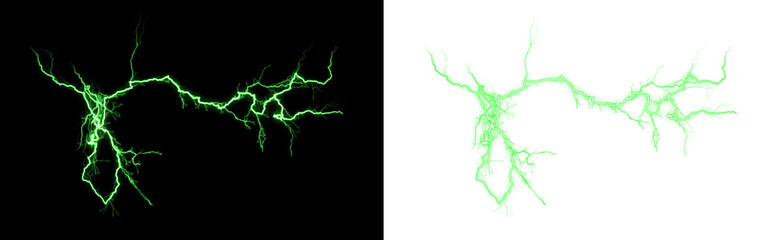 Abstract illustration of vibrant green lightning bolt effect on a dark background