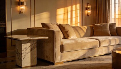 Cozy Luxury Living Room with Warm Neutral Decor