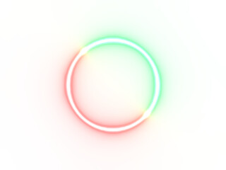 Red and Green Neon Circle Light Effect Overlay for Holiday or Gaming
