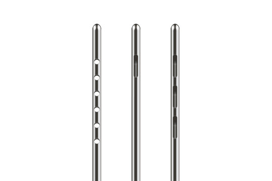 Stainless Needle called Cannula. Part of medical equipment for insert to skin layer and liposuction into hole of tube for beauty surgery. Aesthetic and doctor used to injection, piercing skin.