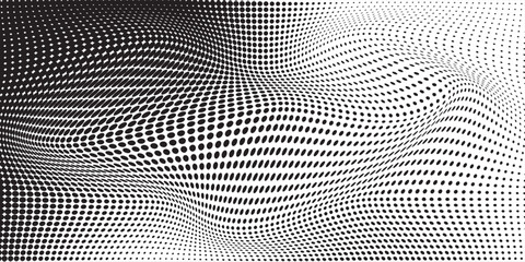 Abstract Black And White Halftone Dot Texture Background
