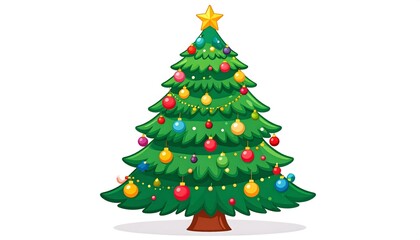Fototapeta premium christmas tree isolated on white