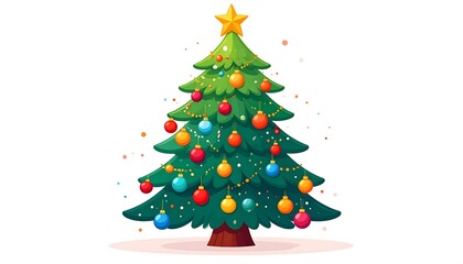 Fototapeta premium christmas tree isolated on whit