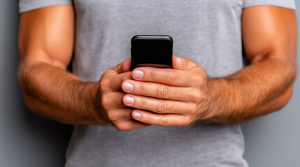 Person Consciously Holding Powered-Off Smartphone in Quiet Moment