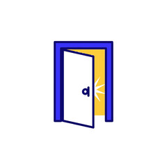An open door revealing a bright light and opportunity, symbolizing a new beginning.
