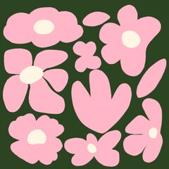 Pink Abstract Flower Backgrounds 