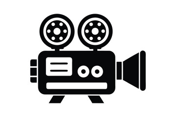 Projector icon in simple flat vector design presentation equipment vector illustration isolated on white background