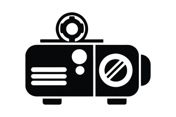 Projector icon in simple flat vector design presentation equipment vector illustration isolated on white background