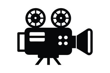 video projector icon silhouette on white background