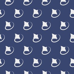 Stingray fish seamless pattern isolated on color background