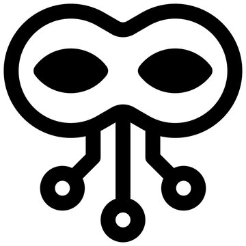 Rootkit. Outlined stroke vector icon with black-filled details.