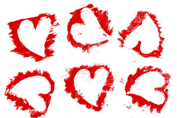 Red heart doodles set. Hand drawn hearts icon collection. Various different hand drawn heart icon love collection isolated on transparent background. Romance and love illustrations
