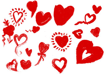 Red heart icons set vector