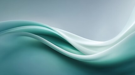 Obraz premium Soft Flowing Fabric Texture in Gentle Shades of Green and White, Abstract Background for Creative Designs and Modern Aesthetics