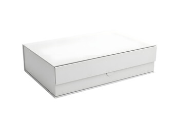 Naklejka premium Plain white rectangular box packaging gift item storage merchandise container simple design retail commercial