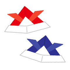 折り紙の兜のイラスト