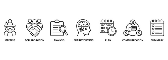 briefing of business plan, collaboration, brainstorming, meeting, communication and planning. BRIEF Vector illustration concept