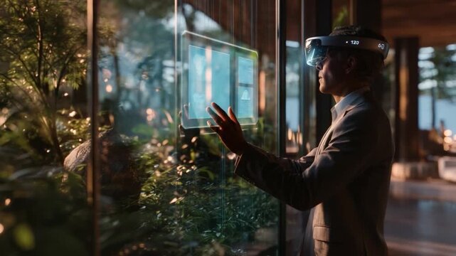 Senior Male AI Concierge System Architect in Five-Star Resort Lobby