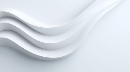 Fototapeta premium Clean and Minimalistic White Background with Flowing Curved Shapes for Design Projects and Contemporary Art Applications