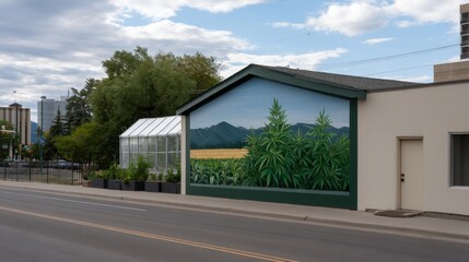 Community Mural Showcasing Farmers Advocating for Agriculture and Sustainability in Urban Spaces