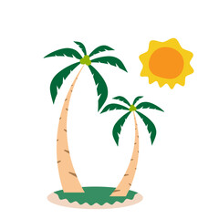 Summer element with white background isolated