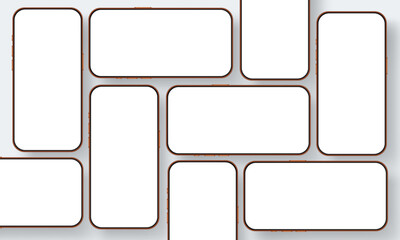 Blank smartphone screens in vertical and horizontal orientation for mobile app interface, UI layouts and responsive application design presentation