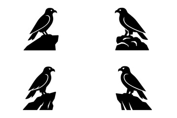 Vigilant Mountain Raptor. Icons for: a mountain ledge holding a vigilant bird, a stony brink supporting a keen-eyed creature, a
