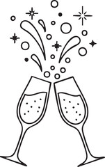 Stylish Happy New Year Vector Art with Bokeh Light Effects