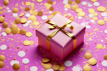 pink gift box with ribbon