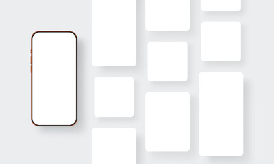 Smartphone mockup with square and vertical frames for social media posts and stories for showing digital content