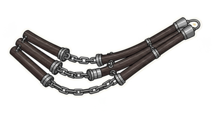 Threesection staff or sansetsukon a traditional Chinese flail weapon.