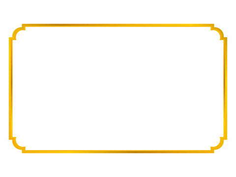 Luxury gold rectangular ornamental frame &ndash; A premium gold rectangular frame with classic curves, perfect for elegant signage, luxurious print templates, and formal document designs