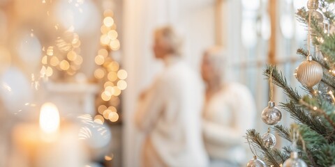 Christmas celebration at a nursing home with residents enjoying the festive atmosphere