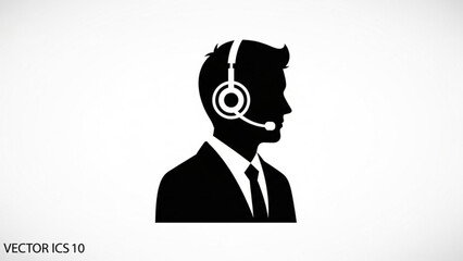 Man with headset support created with generated ai