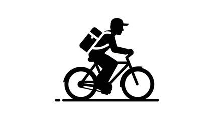 Person biking with pack created with generated ai