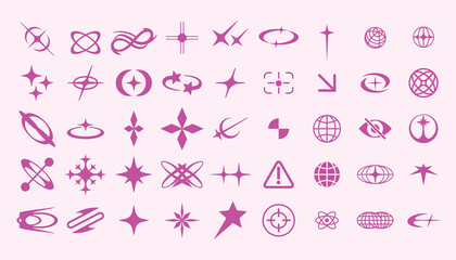 collection of Acid Y2K element asset.