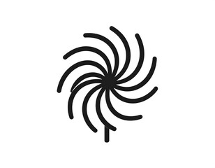 Obraz premium Black graphic illustration featuring an abstract spiral-shaped design on a plain white background