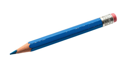 blue pencil isolated on white background.