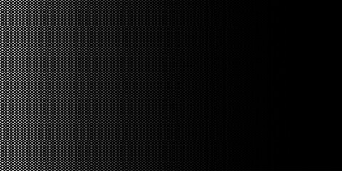 An abstract black and white vector background featuring a gradient created by a pattern of small dots. 