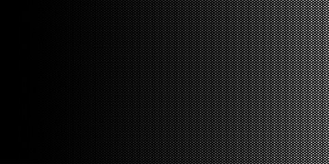 An abstract black and white vector background featuring a gradient created by a pattern of small dots. 