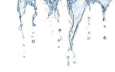 Water Splashes on White Background