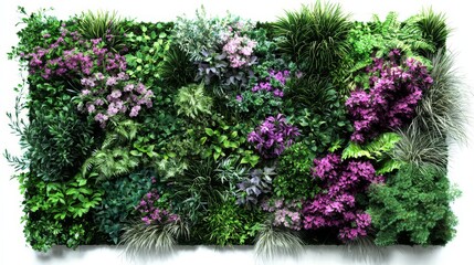 A stunning aerial perspective showcasing a flower bed with textured grasses. 