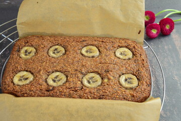 Homemade banana oatmeal cake 