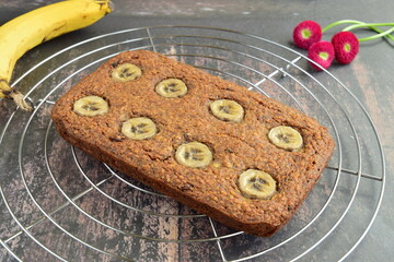 Homemade banana oatmeal cake 
